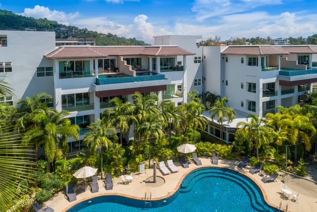 Aerial view over Bang Tao, Phuket